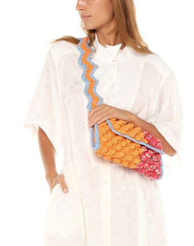 Shop M Missoni Woman Shoulder Bag Orange Size - Cotton
