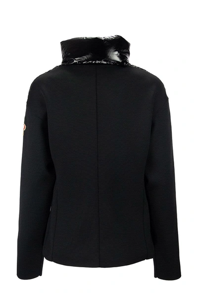 Shop Moncler Padded Cardigan In Black