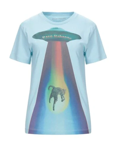 Shop Paco Rabanne T-shirts In Sky Blue