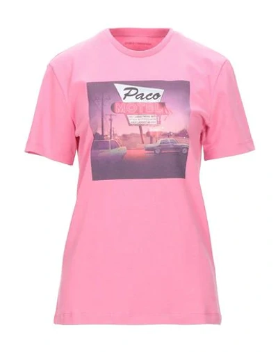 Shop Rabanne Woman T-shirt Pink Size Xxs Cotton