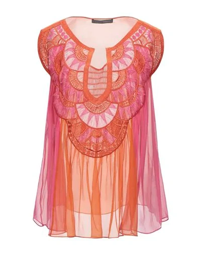 Shop Alberta Ferretti Woman Top Fuchsia Size 4 Silk, Polyamide, Polyester In Pink