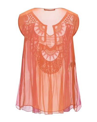 Shop Alberta Ferretti Woman Top Fuchsia Size 4 Silk, Polyamide, Polyester In Pink