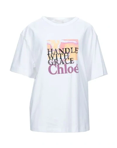 Shop Chloé Woman T-shirt White Size M Cotton