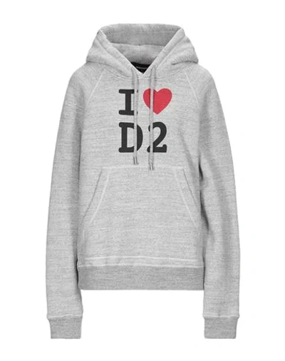 Shop Dsquared2 Woman Sweatshirt Grey Size Xs Cotton