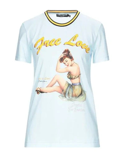 Shop Dolce & Gabbana T-shirts In Sky Blue