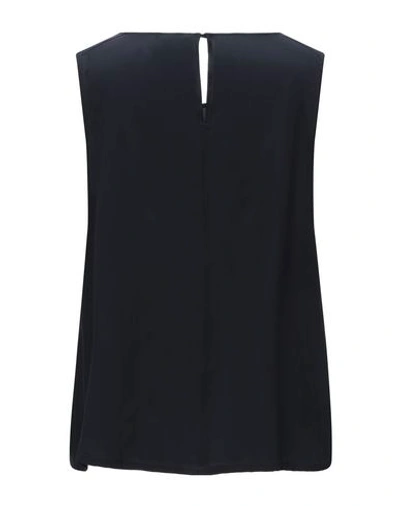 Shop Aspesi Woman Top Midnight Blue Size 8 Silk In Dark Blue