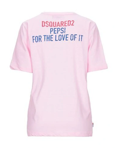 Shop Dsquared2 Woman T-shirt Pink Size Xs Cotton
