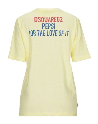 Shop Dsquared2 Woman T-shirt Light Yellow Size Xl Cotton