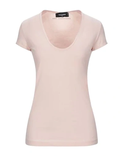 Shop Dsquared2 Woman T-shirt Pink Size Xs Cotton