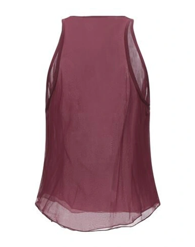 Shop Dsquared2 Woman Top Burgundy Size 6 Silk, Acetate, Polyamide In Red