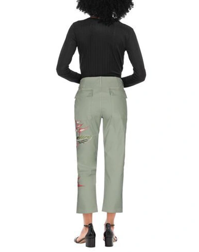 Shop Dondup Woman Pants Military Green Size 30 Cotton, Elastane