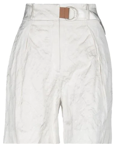 Shop Fabiana Filippi Woman Shorts & Bermuda Shorts Light Grey Size 4 Viscose, Cotton, Stainless Steel