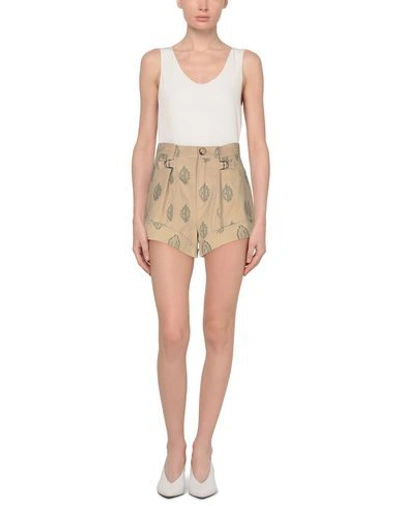 Shop Chloé Woman Shorts & Bermuda Shorts Camel Size 8 Cotton, Polyester In Beige