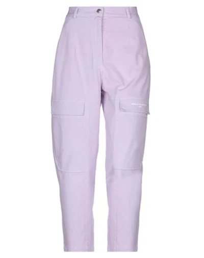 Shop Stella Mccartney Woman Pants Lilac Size 6-8 Cotton, Elastane In Purple