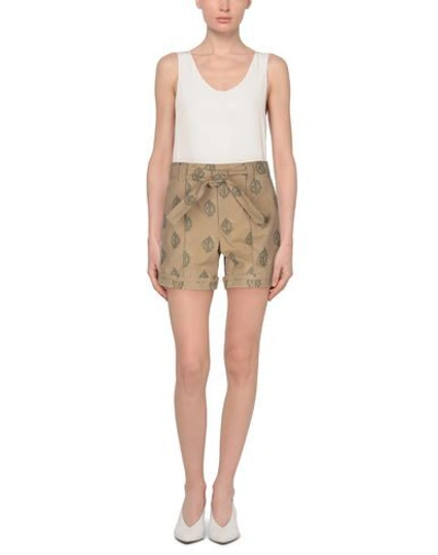 Shop Chloé Woman Shorts & Bermuda Shorts Camel Size 6 Cotton, Polyester In Beige