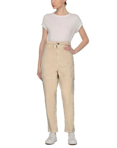 Shop Frame Woman Pants Beige Size 30 Cotton, Recycled Cotton, Elastane