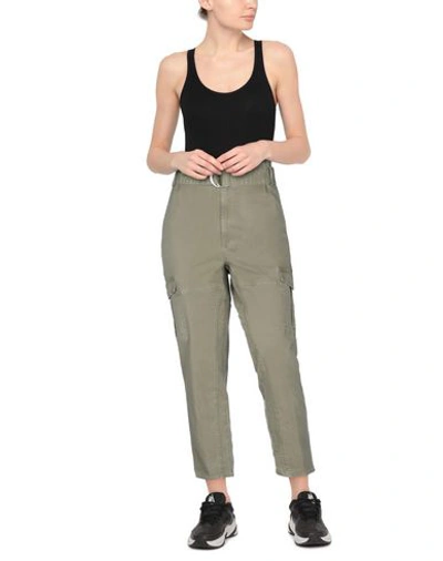 Shop Frame Woman Pants Military Green Size 31 Cotton, Recycled Cotton, Elastane