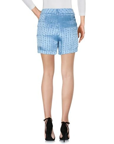 Shop Off-white Woman Shorts & Bermuda Shorts Azure Size 6 Acetate, Viscose In Blue