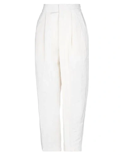 Shop Stella Mccartney Woman Pants White Size 8-10 Polyamide, Cotton, Linen