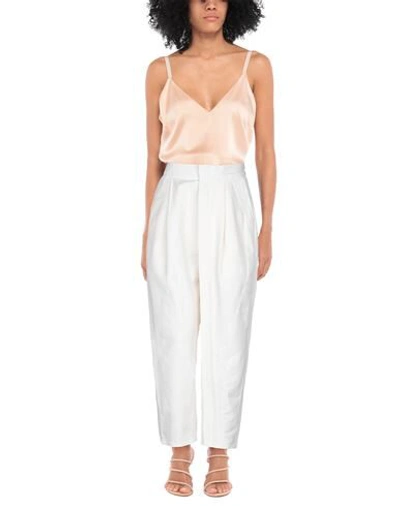 Shop Stella Mccartney Woman Pants White Size 6-8 Polyamide, Cotton, Linen