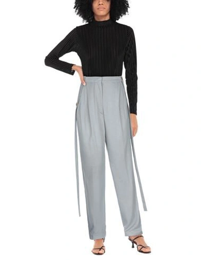 Burberry Strap Detailed Slouchy Trousers In Grey