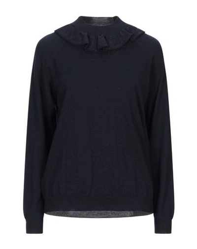 Shop Miu Miu Sweaters In Dark Blue