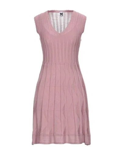 Shop M Missoni Woman Mini Dress Mauve Size 6 Viscose, Wool In Pink
