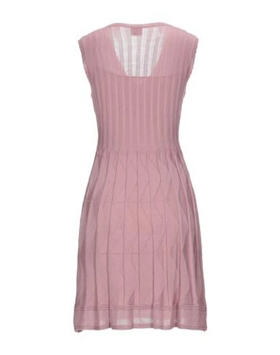 Shop M Missoni Woman Mini Dress Mauve Size 6 Viscose, Wool In Pink