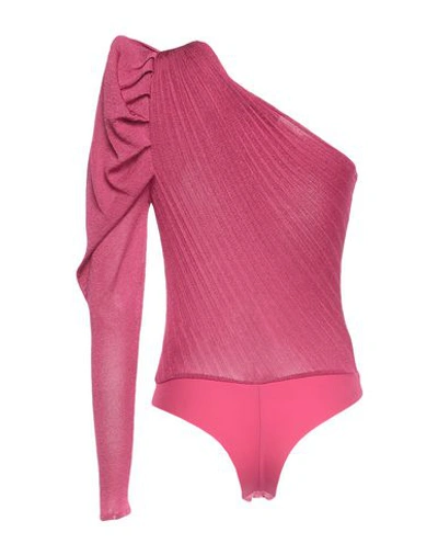 Shop Elisabetta Franchi Woman Top Fuchsia Size 4 Viscose, Polyester, Polyamide, Elastane In Pink