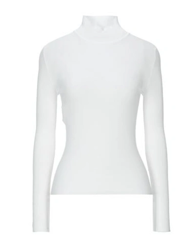 Shop Alberta Ferretti Woman Turtleneck White Size 8 Cotton