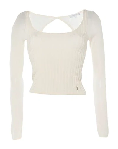 Shop Patrizia Pepe Woman Sweater Ivory Size 3 Cotton, Viscose In White