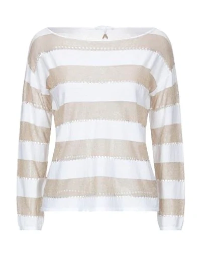 Shop Patrizia Pepe Woman Sweater White Size 2 Cotton, Polyester