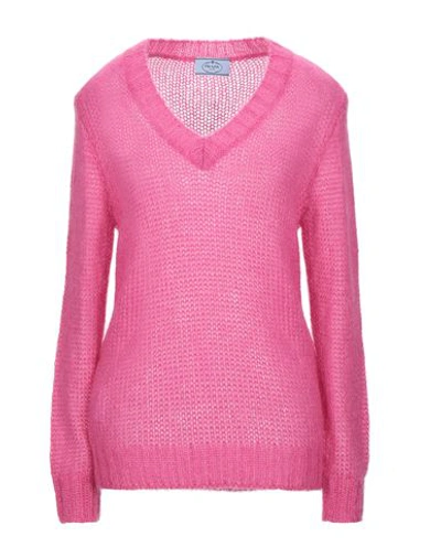 Shop Prada Sweater In Fuchsia