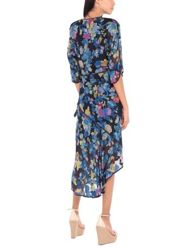 Shop Etro Woman Midi Dress Midnight Blue Size 2 Silk, Polyester, Metallic Fiber