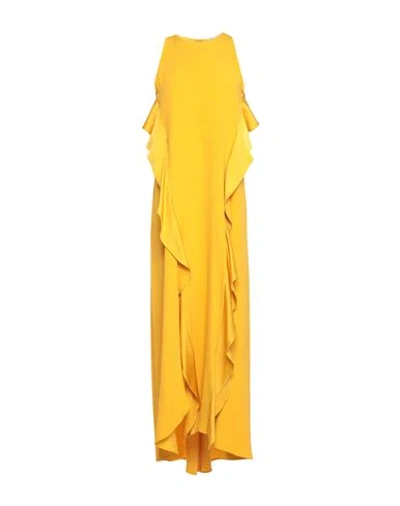Shop Twinset Woman Maxi Dress Yellow Size 8 Acetate, Viscose