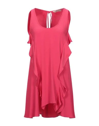 Shop Twinset Woman Mini Dress Fuchsia Size 8 Acetate, Viscose In Pink
