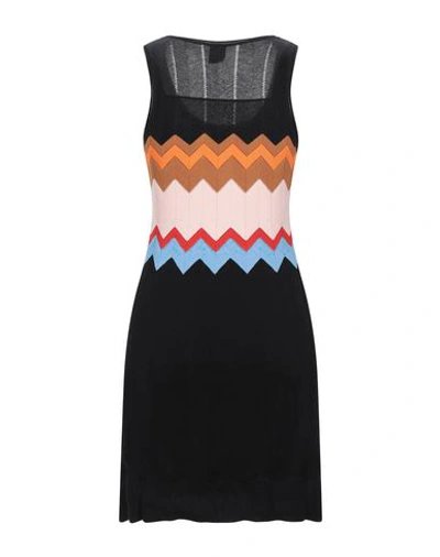 Shop M Missoni Woman Mini Dress Black Size 10 Cotton, Polyester
