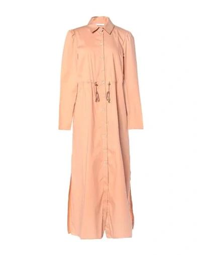 Shop Patrizia Pepe Woman Maxi Dress Blush Size 6 Cotton, Polyamide, Elastane In Pink