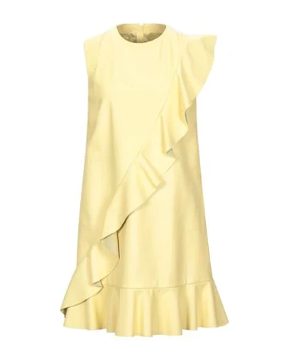 Shop Red Valentino Woman Mini Dress Yellow Size 2 Lambskin