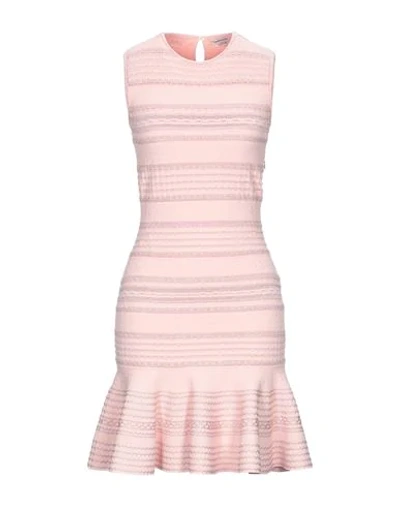 Shop Alexander Mcqueen Woman Mini Dress Light Pink Size M Viscose, Polyester, Silk, Polyamide, Elastane