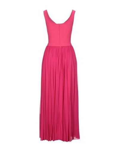 Shop Alexander Mcqueen Woman Maxi Dress Fuchsia Size 6 Viscose, Polyester In Pink