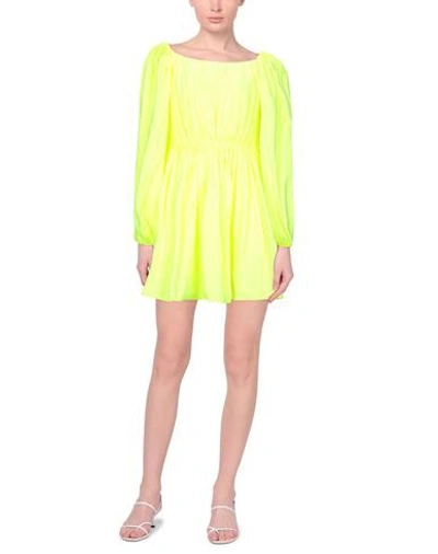 Shop Valentino Garavani Woman Mini Dress Yellow Size 12 Polyester