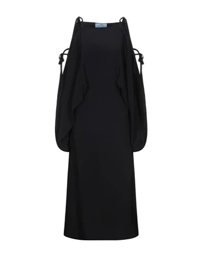 Shop Prada Woman Midi Dress Black Size 6 Acetate, Viscose