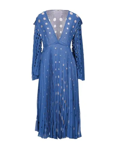 Shop Marco De Vincenzo Midi Dresses In Blue