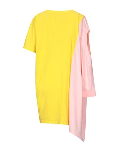 Shop Moschino Woman Mini Dress Yellow Size S Cotton