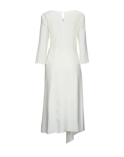 Shop Patrizia Pepe Woman Midi Dress Ivory Size 4 Viscose, Elastane In White