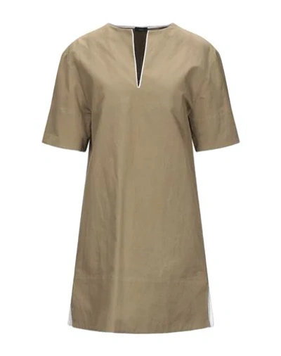 Shop Joseph Woman Mini Dress Khaki Size 8 Cotton, Linen