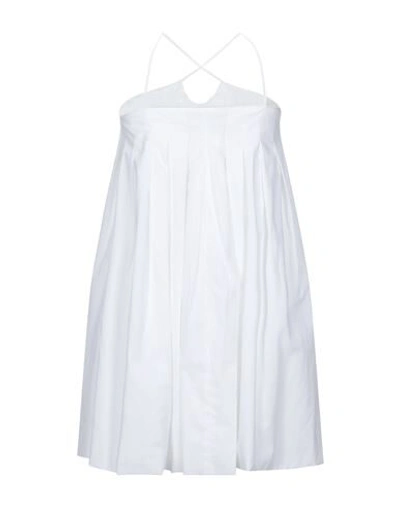 Shop Erika Cavallini Woman Mini Dress White Size 4 Cotton