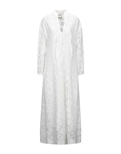 Shop L'autre Chose L' Autre Chose Woman Maxi Dress White Size 2 Polyester, Cotton