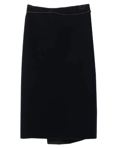 Shop Maison Margiela Midi Skirts In Dark Blue